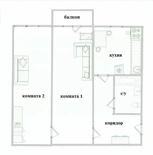 2-к кв. Московская область, Люберцы ул. Строителей, 6 (48.0 м) - Фото 1