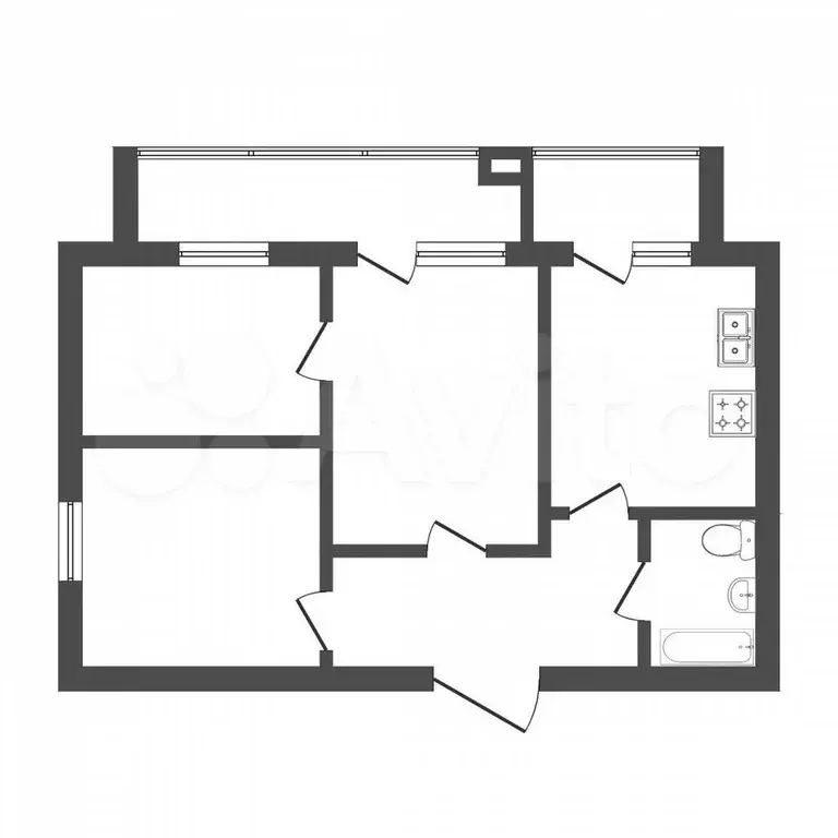 3-к. квартира, 51,6 м, 6/9 эт. - Фото 0