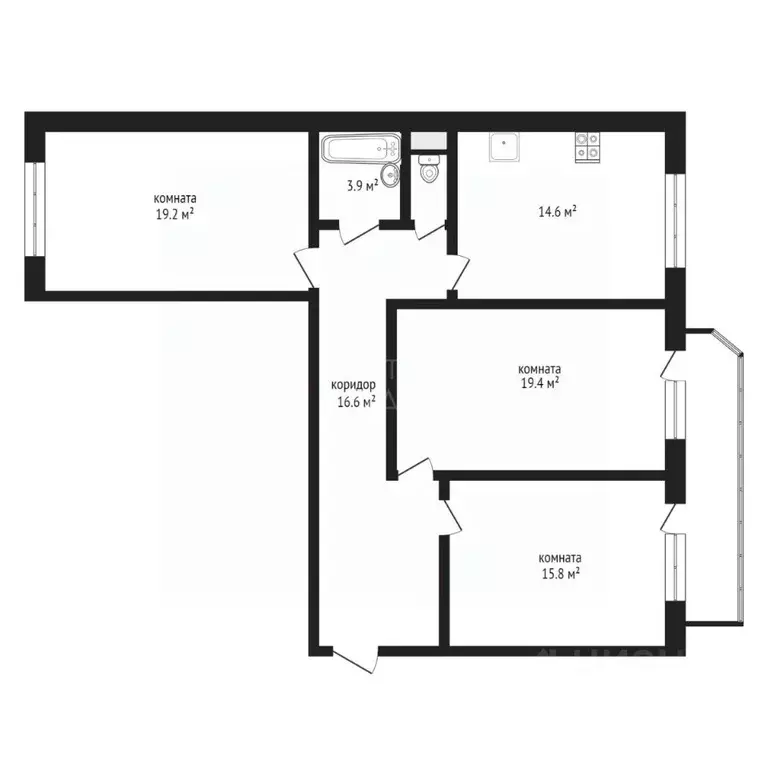 3-к кв. Тюменская область, Тюмень Широтная ул., 132 (94.7 м) - Фото 2