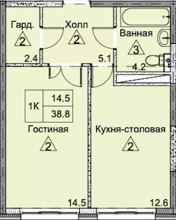 1-к кв. Калужская область, Балабаново г. Боровский муниципальный ... - Фото 1