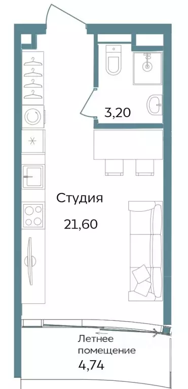 Студия Крым, Саки ул. Морская (29.54 м) - Фото 0