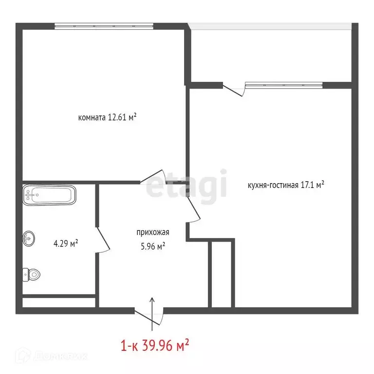 Продаётся 1-к квартира, 39.96 м - Фото 0