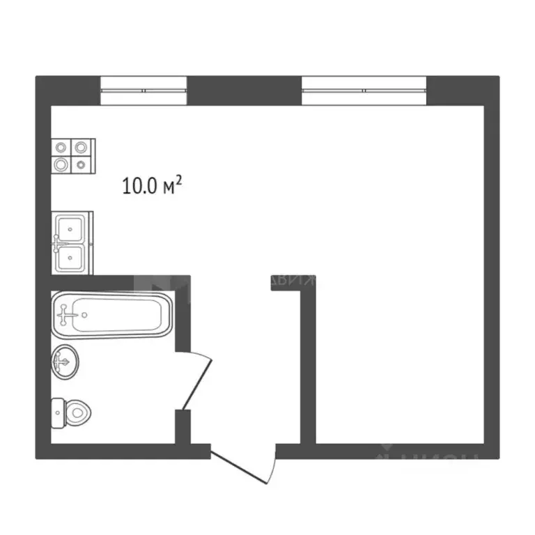 1-к кв. Тюменская область, Тюмень ул. Ватутина, 10 (20.0 м) - Фото 1