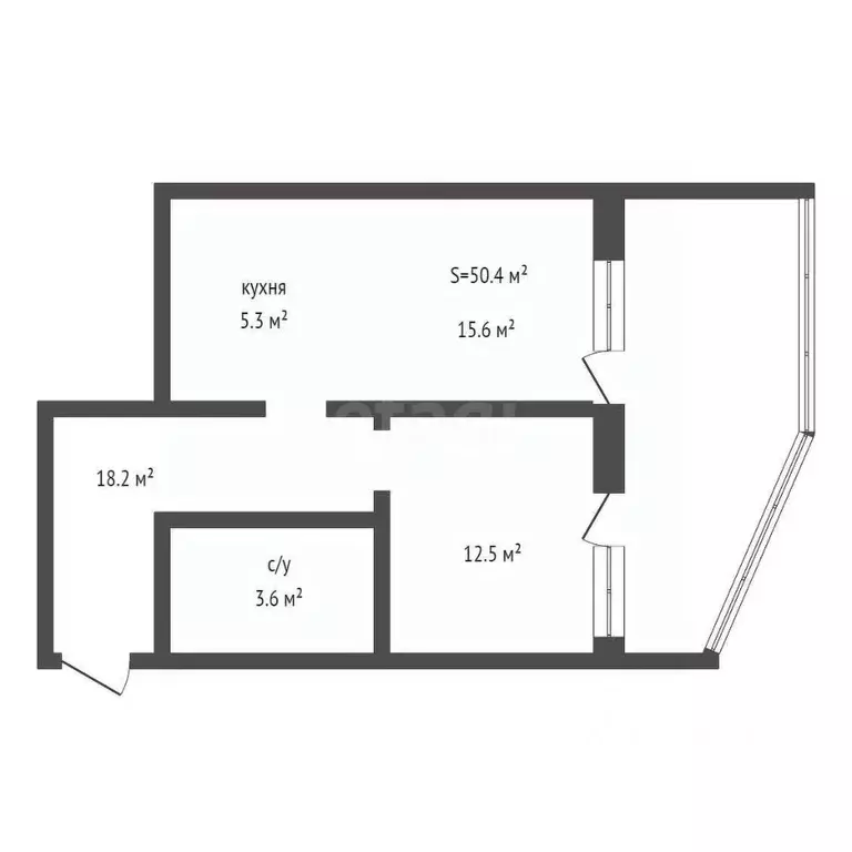 2-к кв. Алтайский край, Барнаул Интернациональная ул., 101 (50.2 м) - Фото 2