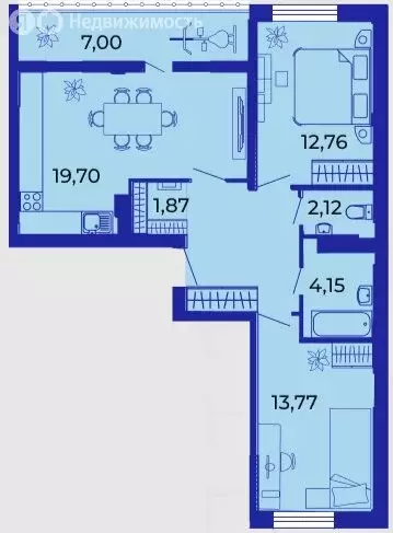 2-комнатная квартира: Брянск, улица имени О.С. Визнюка, 18 (70.7 м) - Фото 2