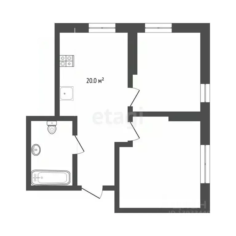 2-к кв. Тюменская область, Тюмень Харьковская ул., 72А (48.0 м) - Фото 2