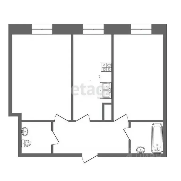 2-к кв. Ямало-Ненецкий АО, Новый Уренгой Славянский мкр, 1/2 (53.1 м) - Фото 2