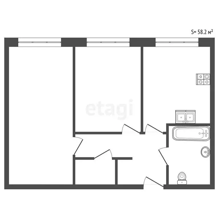 2-комнатная квартира: Санкт-Петербург, проспект Елизарова, 18 (58.2 м) - Фото 1