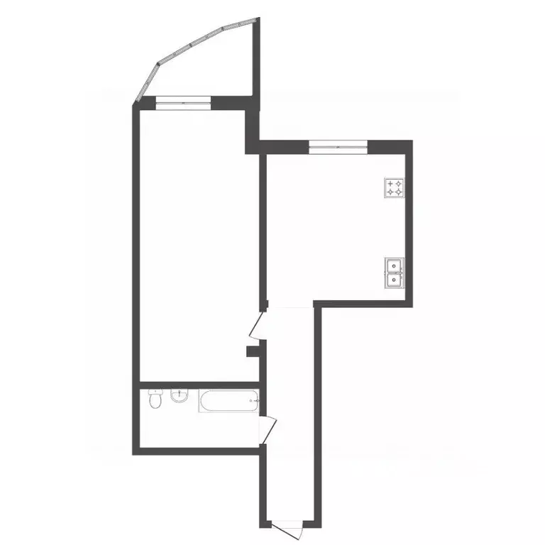 1-к кв. Тюменская область, Тюмень ул. Василия Гольцова, 2к3 (42.3 м) - Фото 2