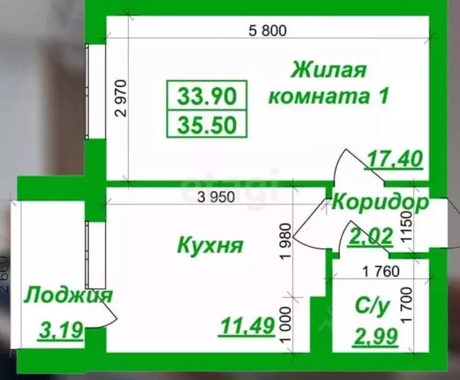 1-к кв. Оренбургская область, Оренбургский район, с. Нежинка ул. 70 ... - Фото 2