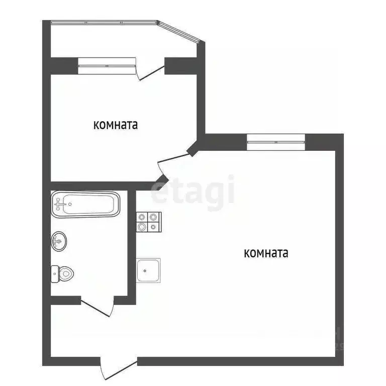 1-к кв. Архангельская область, Архангельск просп. Ломоносова, 98 (35.9 ... - Фото 2