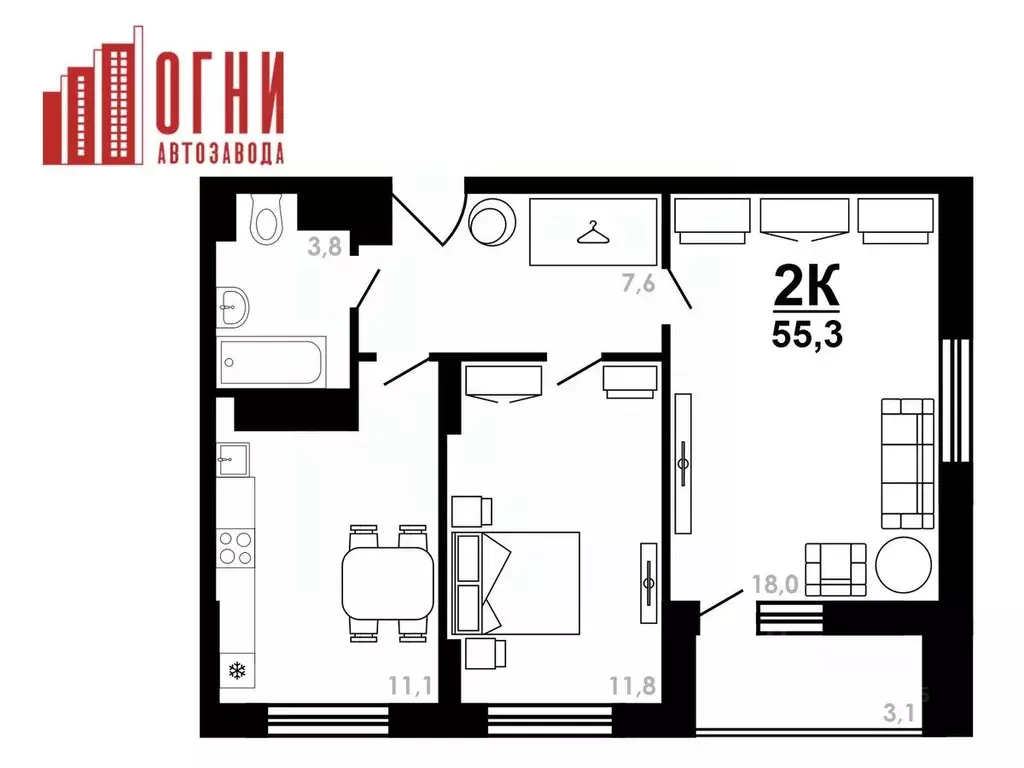 2-к кв. Нижегородская область, Нижний Новгород Коломенская ул., 8к4 ... - Фото 1