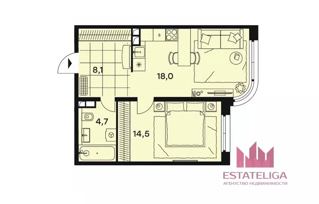 2-к кв. Москва Волоколамское ш., 81/2с3 (45.3 м) - Фото 2