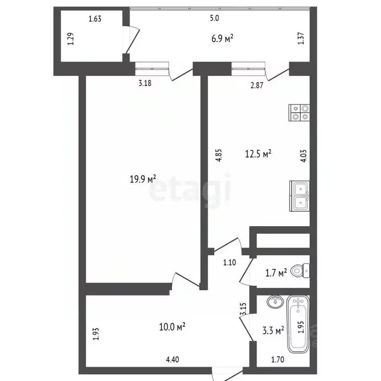 1-к кв. Крым, Ялта ул. Крупской, 52 (54.0 м) - Фото 1