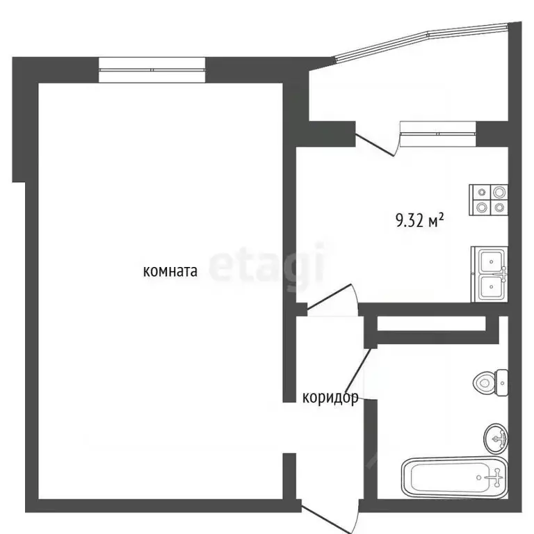 1-к кв. Тюменская область, Тюмень ул. Павла Шарова, 7к2 (41.0 м) - Фото 2