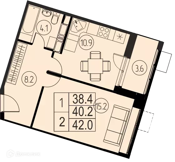 Продаётся 1-к квартира, 40.2 м - Фото 0