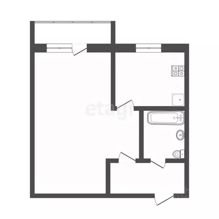 1-к кв. Тюменская область, Тюмень ул. Герцена, 86 (29.1 м) - Фото 2