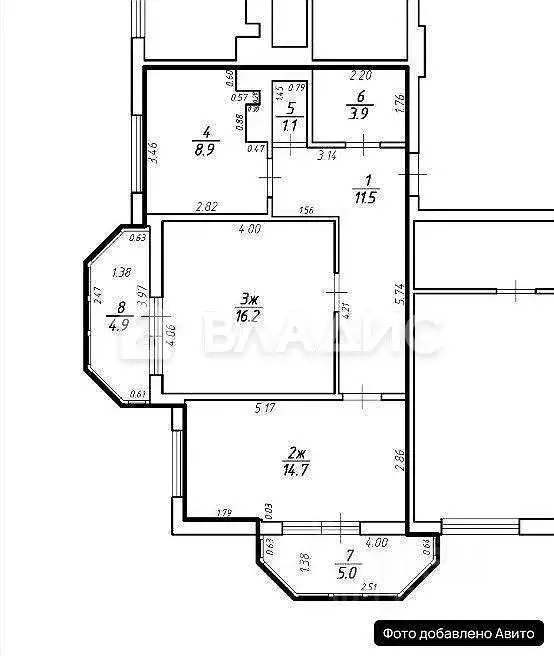 2-к кв. Калининградская область, Калининград Новгородская ул., 7 (57.0 ... - Фото 2