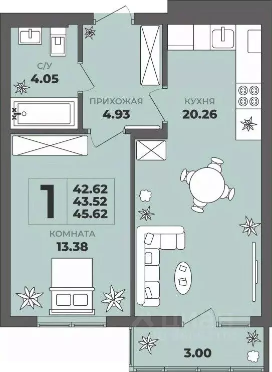 1-к кв. Калининградская область, Калининград ул. Генерала Толстикова, ... - Фото 1