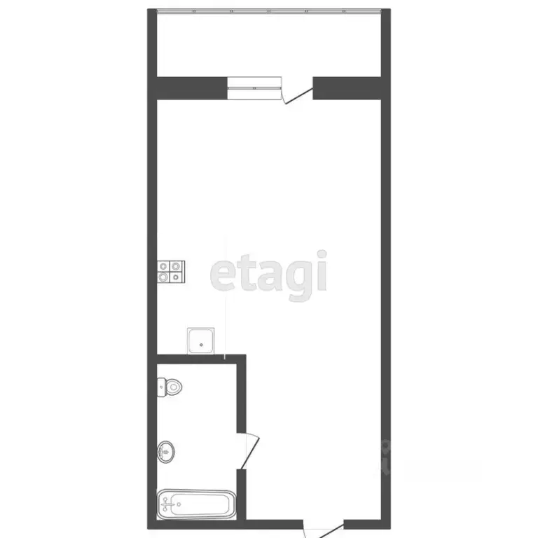 Студия Ростовская область, Батайск ул. Крупской, 1к1 (22.0 м) - Фото 2