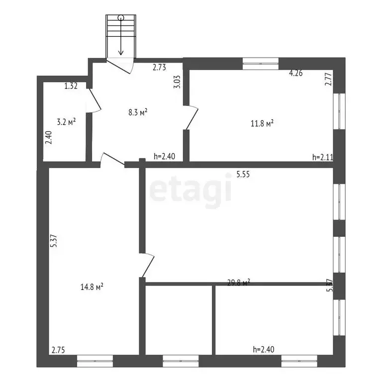 Дом в село Пономарёвка, Пролетарская улица (56.4 м) - Фото 1