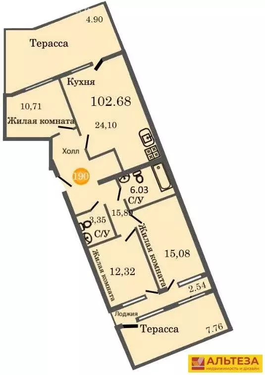 3-комнатная квартира: Калининград, улица Генерал-фельдмаршала ... - Фото 0