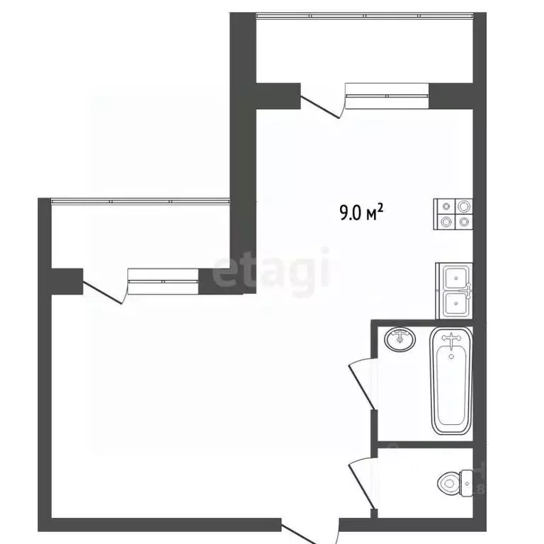 2-к кв. Ростовская область, Ростов-на-Дону просп. Ленина, 140а (68.6 ... - Фото 2