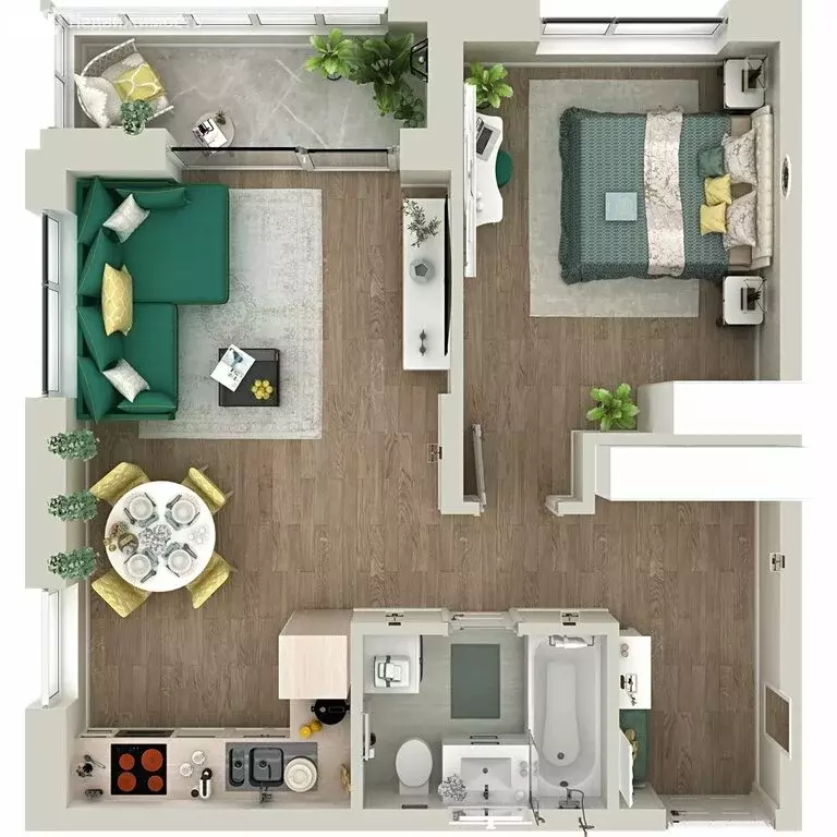 1-комнатная квартира: Тюмень, жилой комплекс Гранд Квартал (52.21 м) - Фото 1