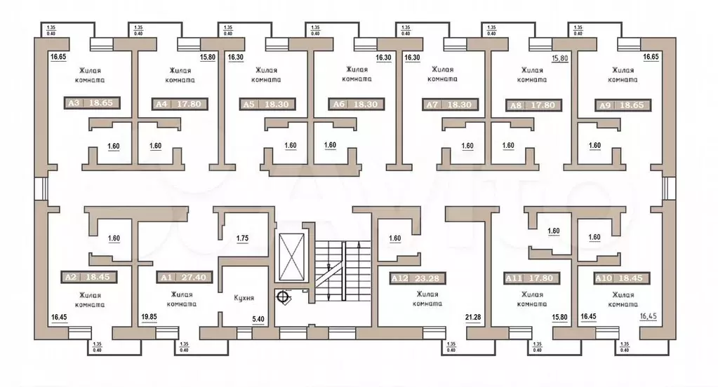 Квартира-студия, 17,8 м, 6/9 эт. - Фото 1