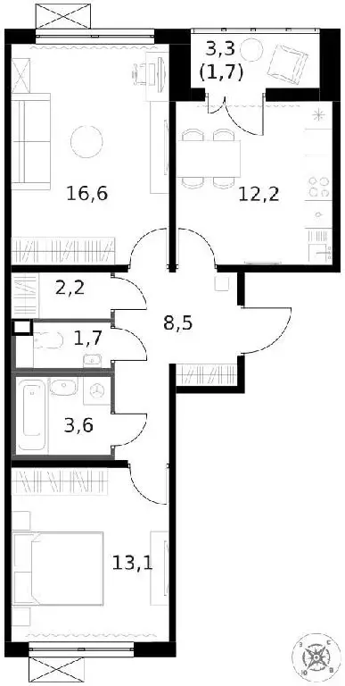 Продается 2-комнатная квартира - Фото 1