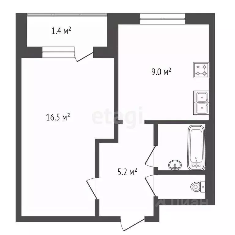 1-к кв. Калужская область, Калуга бул. Байконур, 5 (36.0 м) - Фото 2