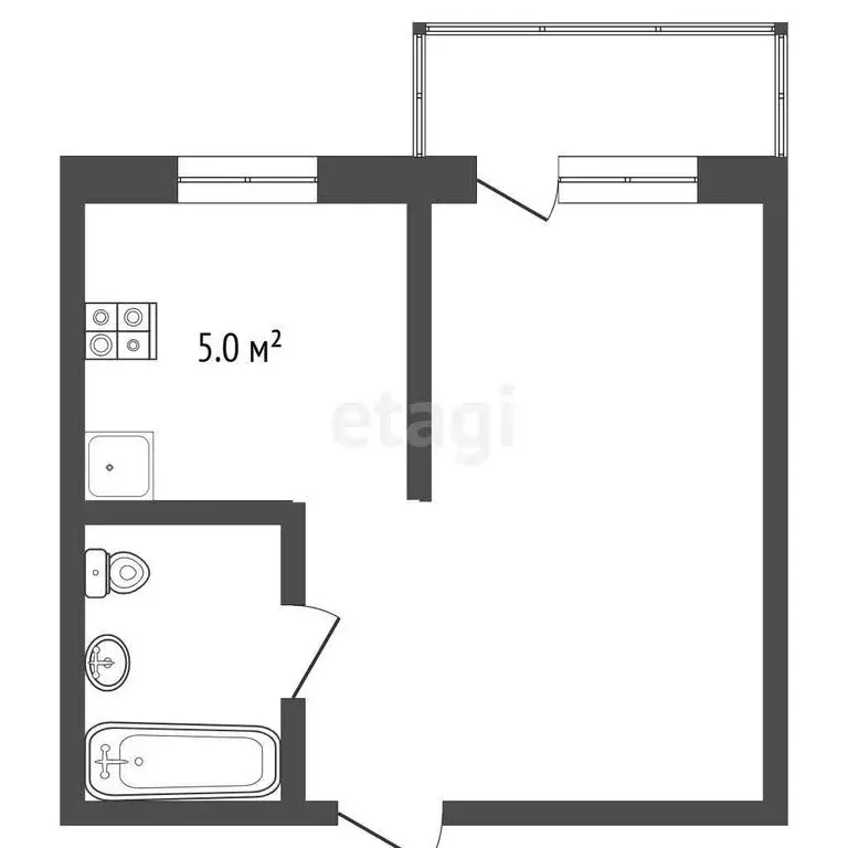 1-комнатная квартира: Ревда, Российская улица, 14 (28.5 м) - Фото 1