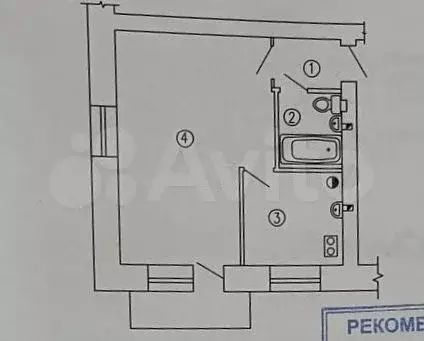 1-к. квартира, 32 м, 4/5 эт. - Фото 0