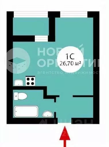 Студия Свердловская область, Екатеринбург ул. Рябинина, 49А (26.7 м) - Фото 1