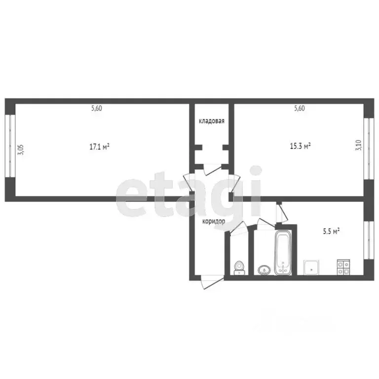 2-к кв. Камчатский край, Петропавловск-Камчатский просп. Циолковского, ... - Фото 2