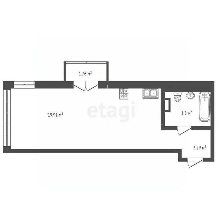 Студия Крым, Сакский район, с. Фрунзе ул. Мира (19.9 м) - Фото 2