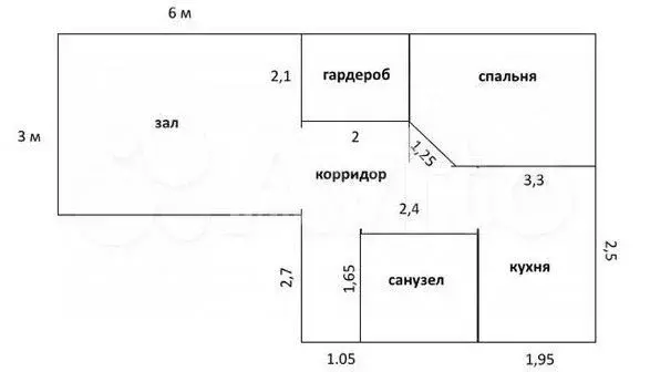 2-к. квартира, 47,7 м, 3/5 эт. - Фото 0
