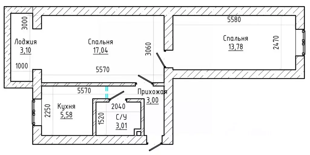 2-к кв. Кабардино-Балкария, Баксан ул. Угнич (45.8 м) - Фото 2