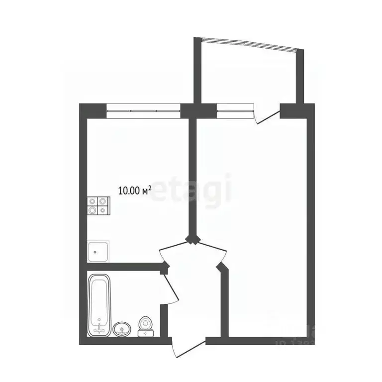1-к кв. Тюменская область, Тюмень ул. Газовиков, 25к2 (32.0 м) - Фото 2