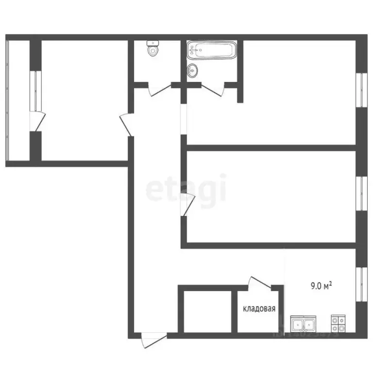 3-к кв. Владимирская область, Ковров Пролетарская ул., 14/1 (63.3 м) - Фото 2