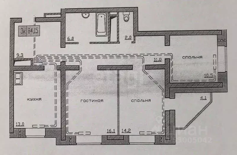 3-к кв. Забайкальский край, Чита Царский мкр, 8 (82.8 м) - Фото 2