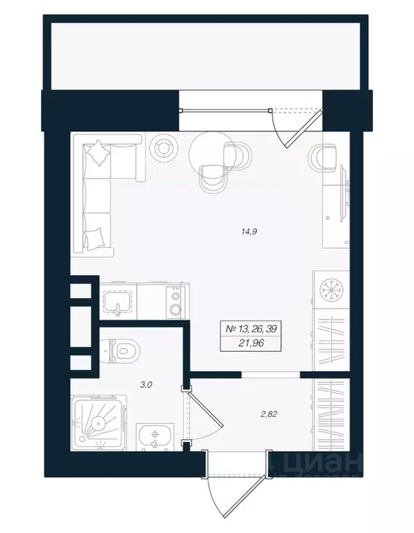 Студия Ленинградская область, Выборгский район, Рощино пгт ул. ... - Фото 1