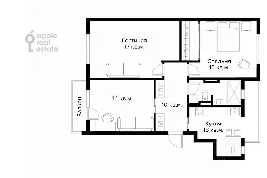 3-к кв. Москва Трубная ул., 25С2 (78.0 м) - Фото 2