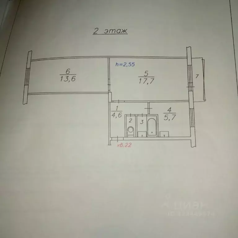 2-к кв. Красноярский край, Красноярск Спортивная ул., 184 (45.0 м) - Фото 1