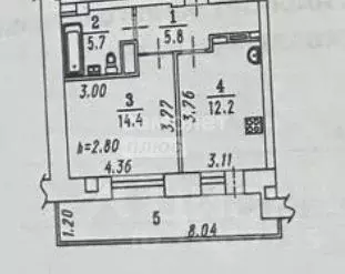 1-к кв. Омская область, Омск Пригородная ул., 23 (38.1 м) - Фото 2