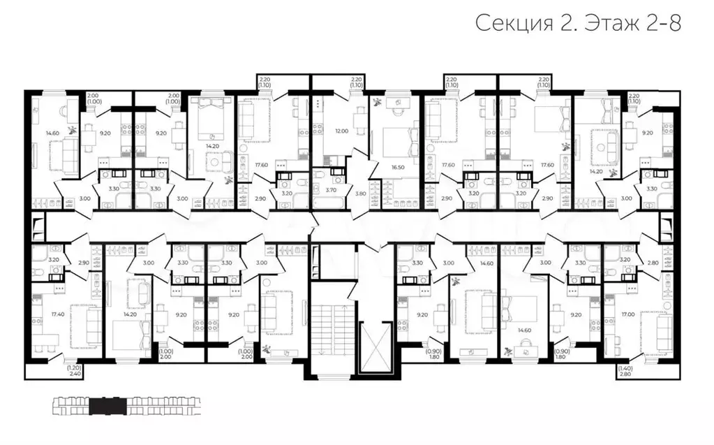 2-к. квартира, 83,4 м, 72/77 эт. - Фото 1