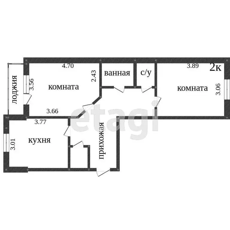2-комнатная квартира: Тобольск, микрорайон 7А, 21Б (57 м) - Фото 1