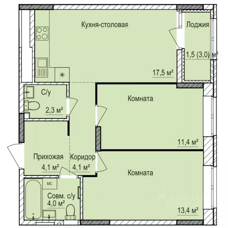 2-к кв. Удмуртия, Ижевск Буммаш жилрайон, Покровский жилой комплекс ... - Фото 1