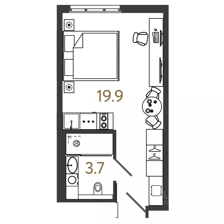 Студия Санкт-Петербург Ташкентская ул., 6к2 (23.6 м) - Фото 0