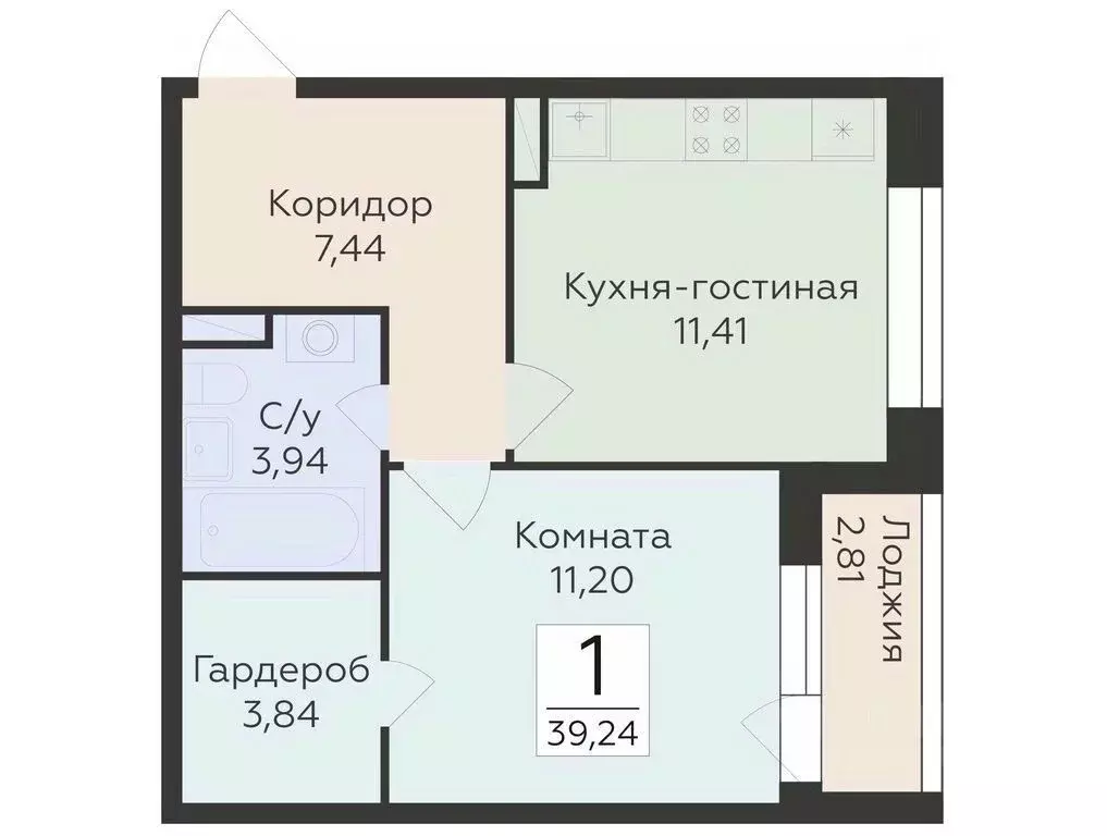 1-к кв. Воронежская область, Воронеж ул. Матросова (39.24 м) - Фото 0